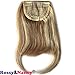 Rossy&Nancy 27/613 Blonde Mixed Brown Color Brazilian Human Hair Clip-in Hair Bangs Full Fringe Short Straight Hair Extension for women 6-8inch