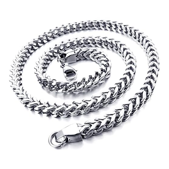 MunkiMix 6MM Amplio Acero Inoxidable Agua Resistente Cadena Collar por Hombres Mujeres Muchachos Muchachas Eslabones… - Imagen 4
