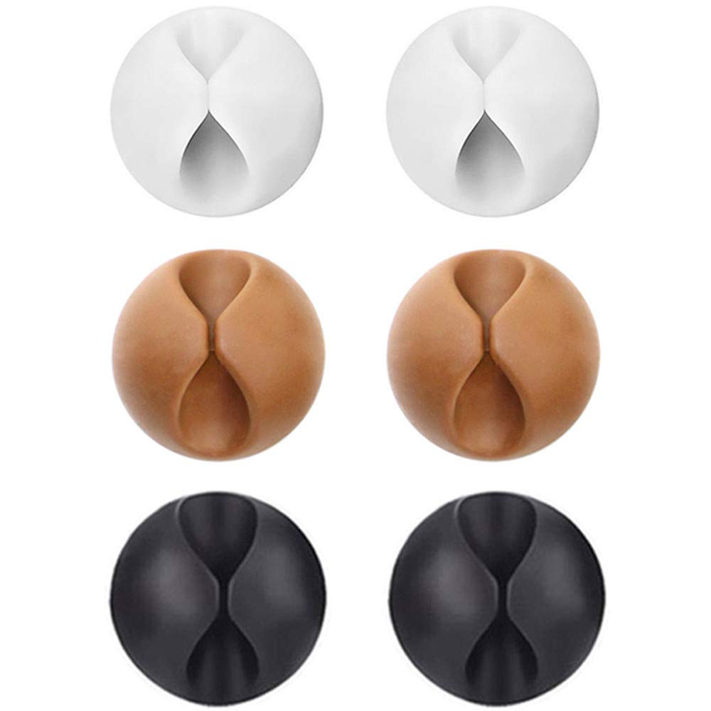 U-horizon 6 Pack Durable Cable Clips, Multi-Function Cable Holder for Mobile Phones, Laptops, Computers, etc