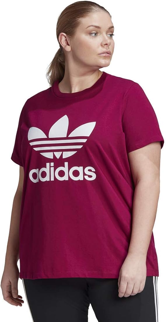 Amazon Adidas オリジナル レディース トレフォイル Tシャツ Us サイズ 3x カラー ピンク アクティブシャツ Tシャツ 通販