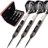 CUESOUL Black Scorpion 20 Grams Steel Tip Darts Set with Deluxe PU Darts case