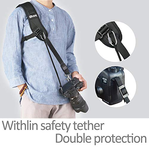 WITHLIN-alargadas-Profesional-Set-fotografa-ampliada-Bandolera-con-Cadena-de-Seguridad-para-cmaras-SLR-rflex-Digital-Canon-Nikon-Sony-Olympus-Pentax-etc-