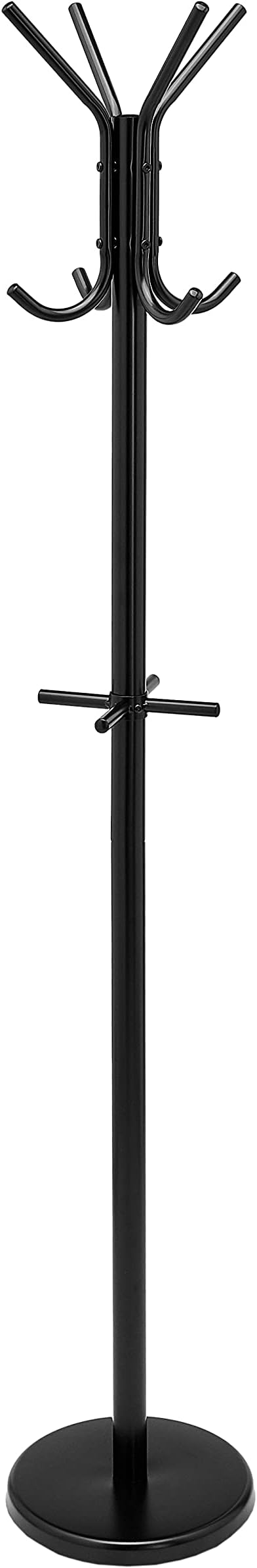Amazon Basics Hat and Coat Stand Rack Black 29.5 x 29.5 x 167 cm
