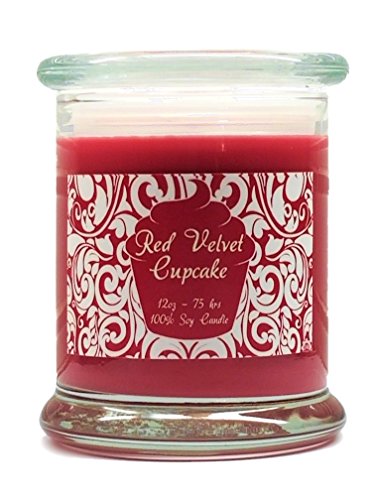S&M Web Widgets Red Velvet Cupcake Candle Soy Wax 12oz Scented Candle with free gift box by S&M Candle Factory