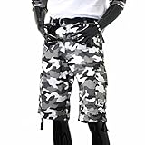 Pro Club Men's Cotton Twill Cargo Shorts with Belt