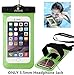 uFashion3C [Non-Float] Waterproof Cell Phone Case Dry Bag Pouch [With Headphone Jack,Armband,Lanyard] for iPhone 6,6S,6 Plus,6S Plus, Samsung Galaxy S8,Plus,S7,S6,Edge,Note 3,4,5,8, LG G5,G6 (Green)