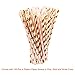 Paxcoo 123 Pcs Pink and Gold Party Supplies with Paper Straws for Mom's Day Decorations, Baby Shower, Birthday and Wedding Decorations