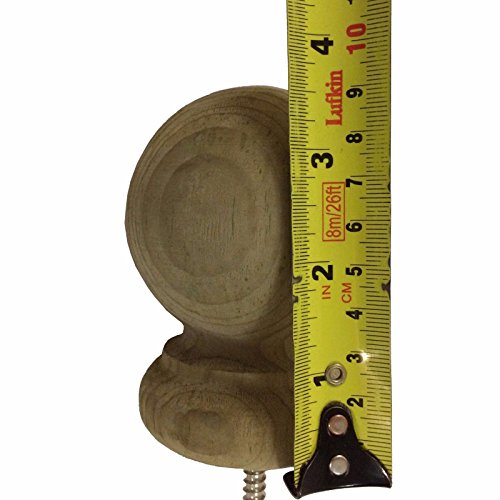 Small Pressure Treated Wood Ball Top 2.7" Finial for Fence and Deck Posts - Green