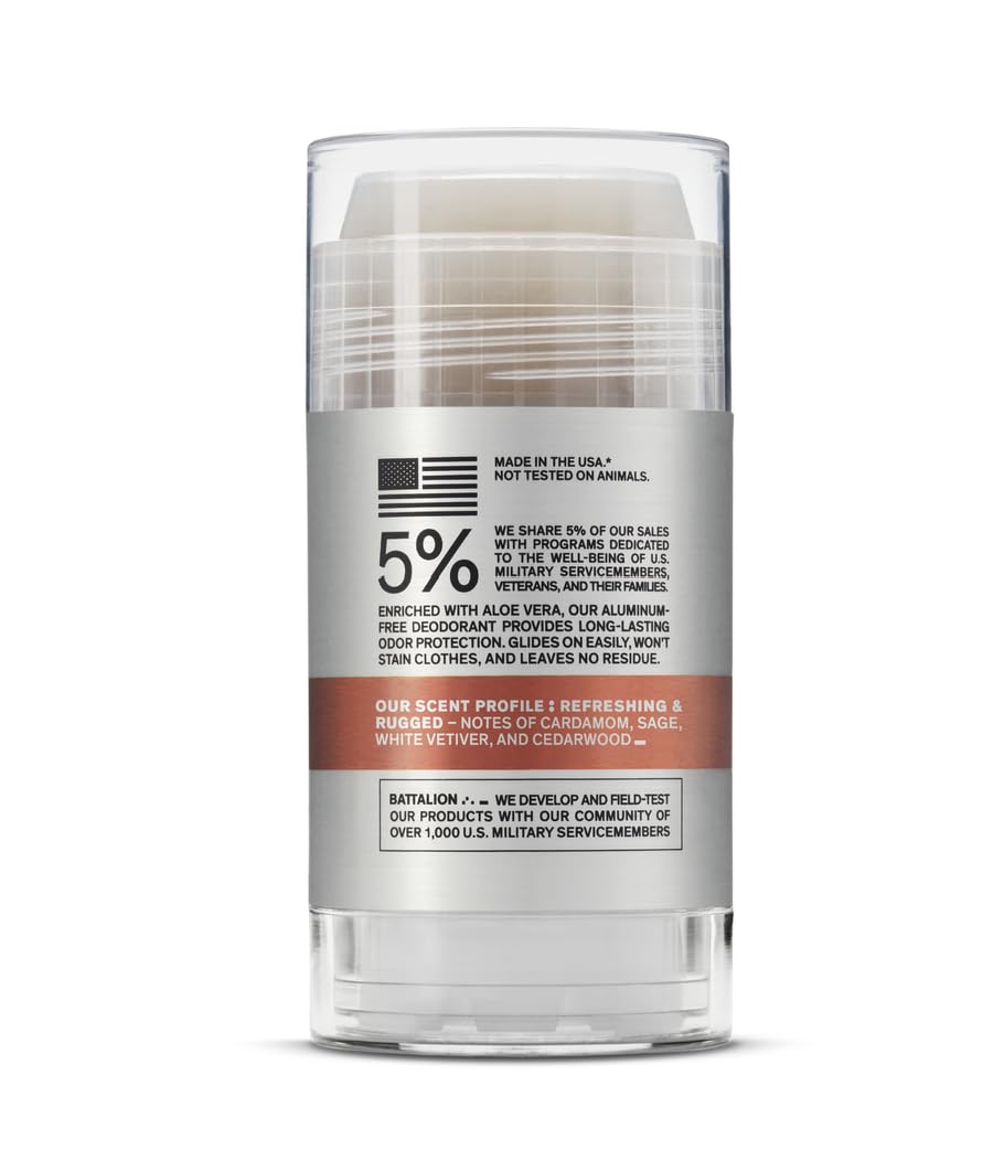 Aluminum-Free Deodorant for Men by Bravo Sierra, 2-Pack-Contains Natural Ingredients–Long Lasting All-Day Odor and Sweat Protection-White Vetiver & Cedarwood, 3.2 oz-Paraben-Free, Vegan & Cruelty-Free