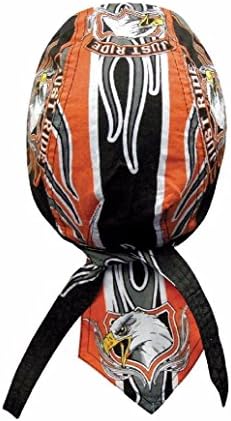 Just Ride Grey Flames Bandana Biker Do Du Doo Rag Head Wrap Skull Cap Hat