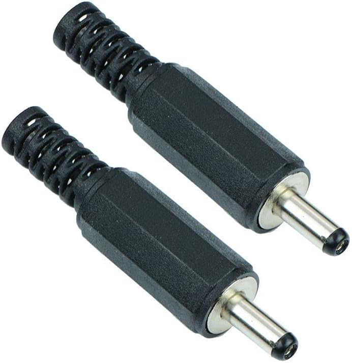Switch Electronics 1.1x3.8mm DC Male Power Plug Connector Solder 2 Pack