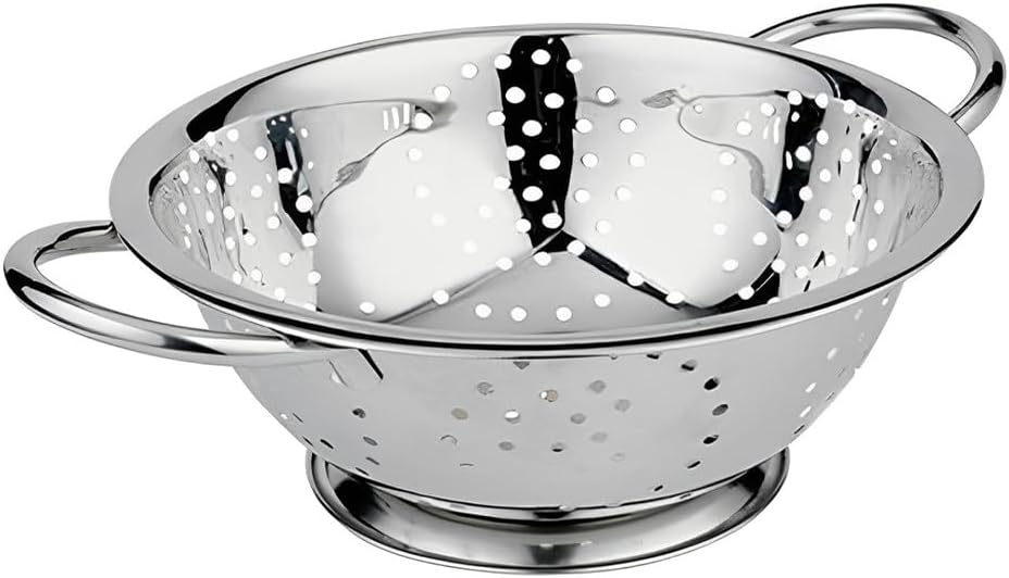 Acense 24cm Stainless Steel Colander with Handles and Footed Base