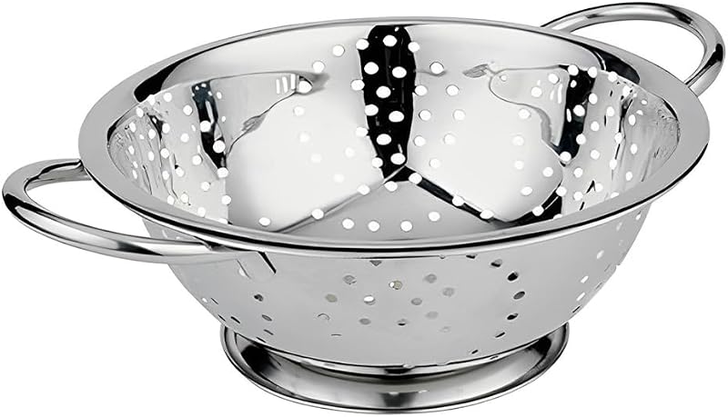 Acense 24cm Stainless Steel Colander with Handles and Footed Base