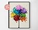 Chakra Rainbow Tree Wall Art Print, Tree Nature Home Decor, Splatter Tree Art, 8x10 Print