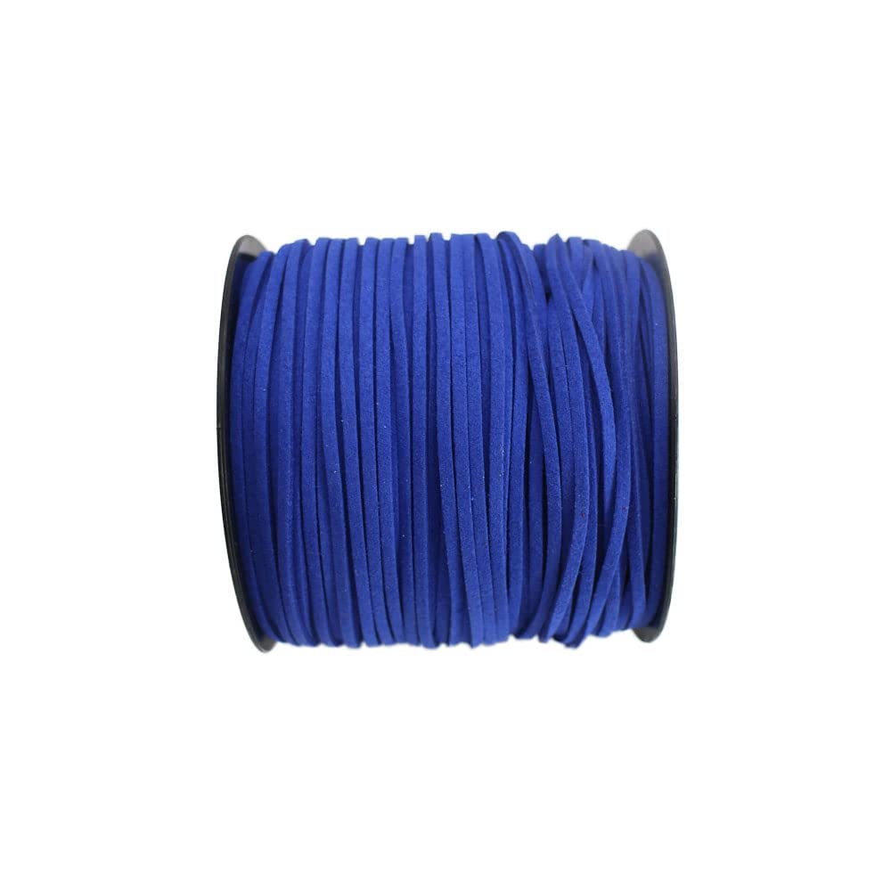 Pamir Tong Faux Suede Cord for Jewelry Making 100 Yards 2.6mm Thin Leather String Rope Royal Blue Bracelet Cords DIY Crafts String for Necklace-Dream Catcher Supplies-Hat- Walking Stick