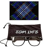 Rave Diffraction Glasses by EDM LYFE | Premium Prism Kaleidoscope Style Sunglasses Great for Festivals, Concerts, Clubs (Black)