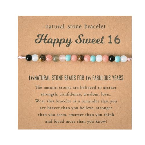 Sweet 16 Beaded Bracelet Gifts for Girls 16th Birthday Gifts for Daughter Granddaughter Gifts for 16 Year Old Girl Birthday Gift Ideas Best Friend Bday Gift for Women Sweet Sixteen Party Favors