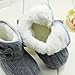 Weixinbuy Toddler Girls Fleece Woollen Fur Knitted Bowknot Snow Boot Grey 3-6 Months(Size 11)