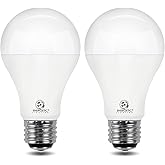 Super Bright 50/100/150W 3-Way A21 LED Light Bulb, 800/1600/2200 Lumens, 2700K Soft White, Non-dimmable, E26 Base, UL Listed, 2-Pack