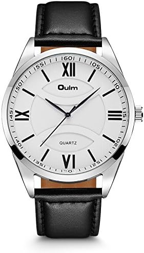 Men's Quartz Watch , Aposon Business Casual Larger Analog Wrist Watch Leather Band Outdoor Sports Roman Numeral Watches -Black