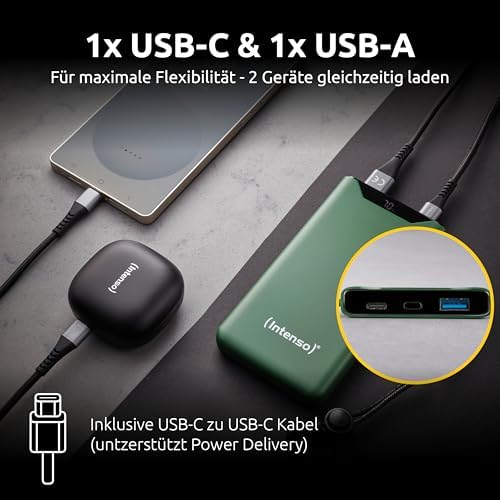 Powerbank F10000 - Externer Akku 10000mAh - USB-C PD & USB-A QC