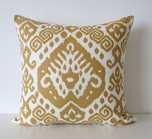 Nate Berkus Safi Maize ikat golden yellow decorative designer pillow cover