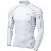 TSLA Men's UPF 50+ Mock Long Sleeve Compression Shirts, Athletic Workout Shirt, Base Layer for Water Sports