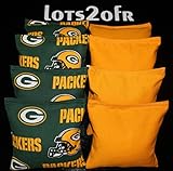 CORNHOLE BEAN BAGS w GREEN BAY PACKERS fabric logo bags NEW!!