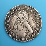 WuTing 1881 Hobo Nickel Coin - Morgan One-Dollar Coins-US Commemorative Gift - USA Morgan Dollar -Plated Silver Coins - Handmade Coin Great American Coin