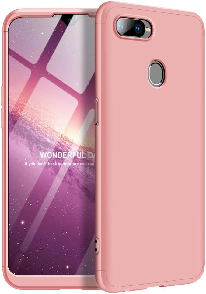 Oppo F9 Case, YINCANG Detachable 3-Parts Structure Design Frosted Matte Hard PC Combination Full Body Protective Case for Oppo F9 Pink