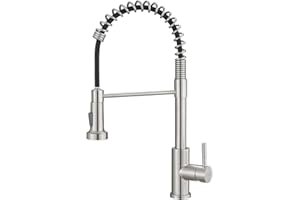 GIMILI Kitchen Faucet with Pull Down Sprayer, Single Handle Spring Kitchen Sink Faucet, Brushed Nickel
