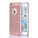 iPhone 6s Case, Moleboxes Rose Gold Luxury Hybrid Beauty Crystal Rhinestone With Gold Sparkle Glitter PC Hard Protective Diamond Case Cover For iPhone 6s/6 4.7
