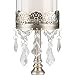 Amalfi Décor Sophia Antique Silver Metal Candle Holder with Glass Hurricane Vase, Crystal Draped Pillar Stand Home Accent Display