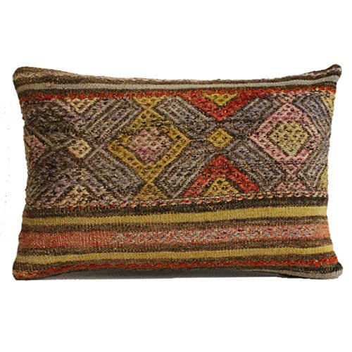 Turkish Kilim Pillow Cover 16x24 Boho Pillow Southwest Pillow Tribal Pillow Kilim