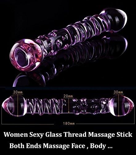 Viewred Women Sexy Glass Massage Stick Men Couples Sexy Thread Both Ends Massager
