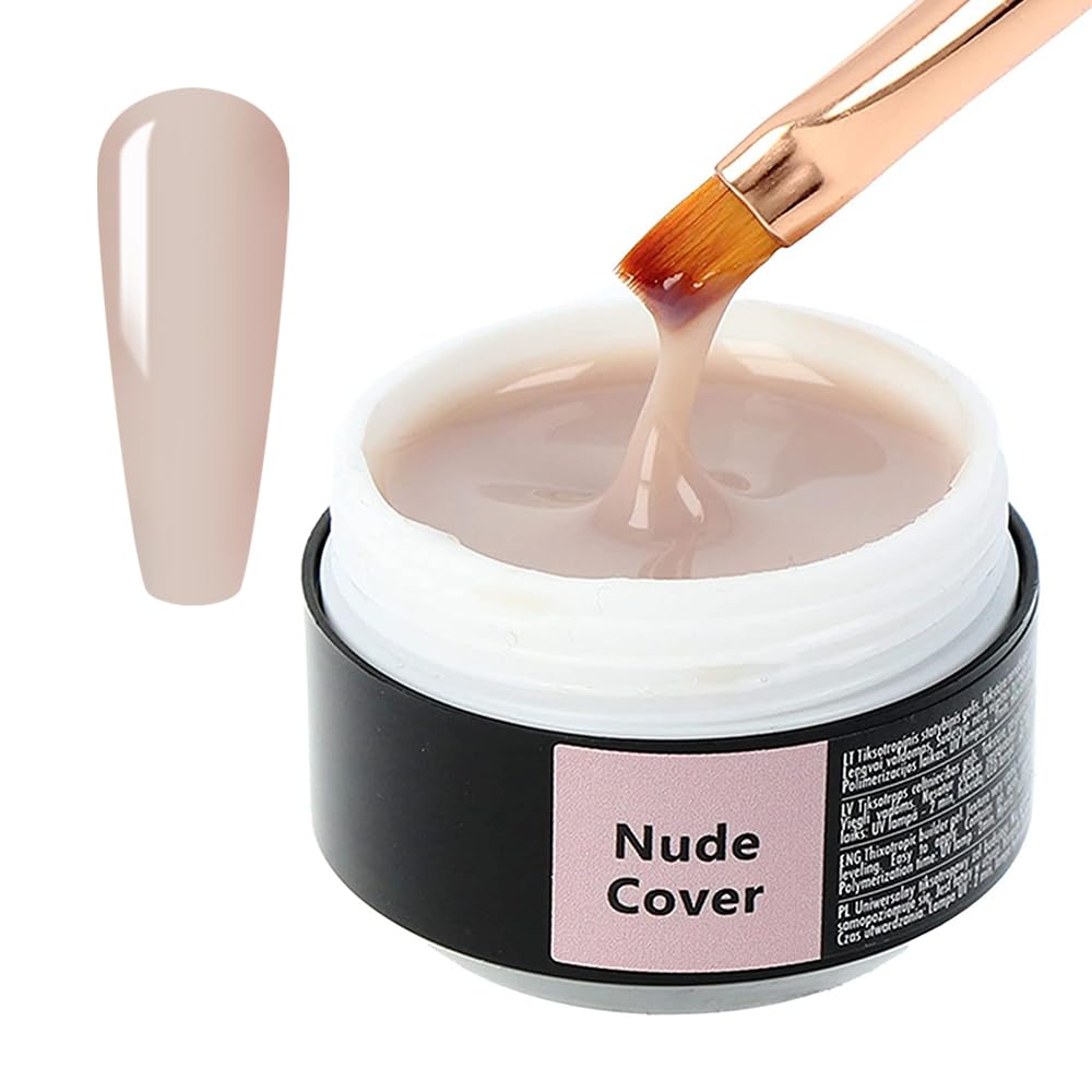 Sincero Salon Solid Builder Gel for Nails - Nude Cover - Hard Gel Builder for Extension - Nail Repair and Strengthener - LED UV Builder Gel for Nails - Use with Nail Forms - Nail Hardener Gel 50ml — image 1