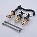 Rozin Widespread 3 Holes Bathroom Sink Faucet Dual Cross Knobs Mixer Tap Oil Rubbed Bronze