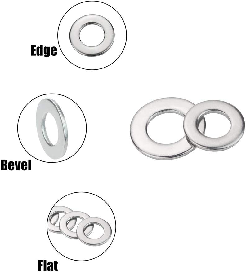 Kit Assortito 600 Rondelle Piatte Acciaio Inox 304 - 9 Misure Da M2 A M12