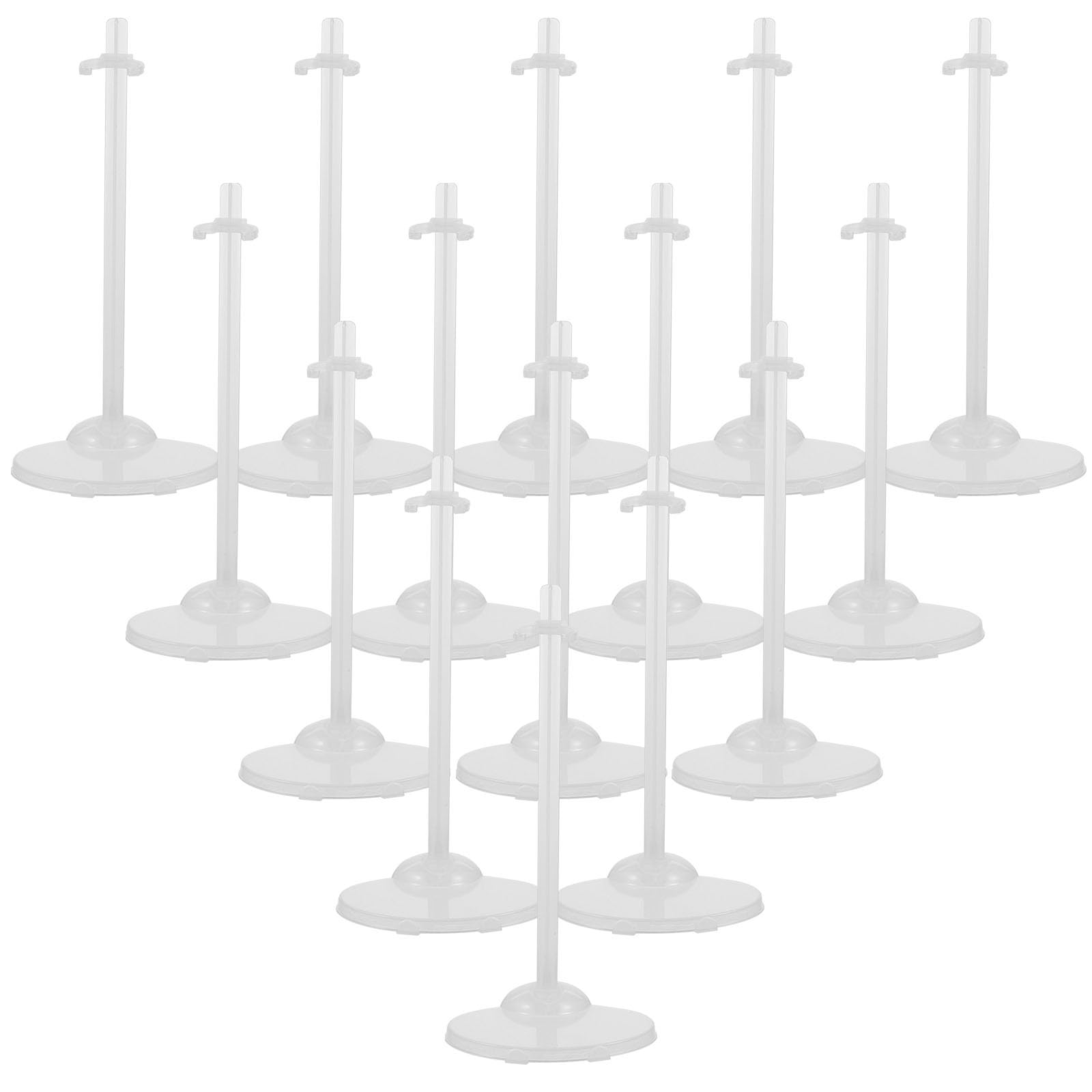 15pcs Transparent Doll Stands Display Holders Toy Figure Support Racks for Dolls Models Action Figures Room Organization