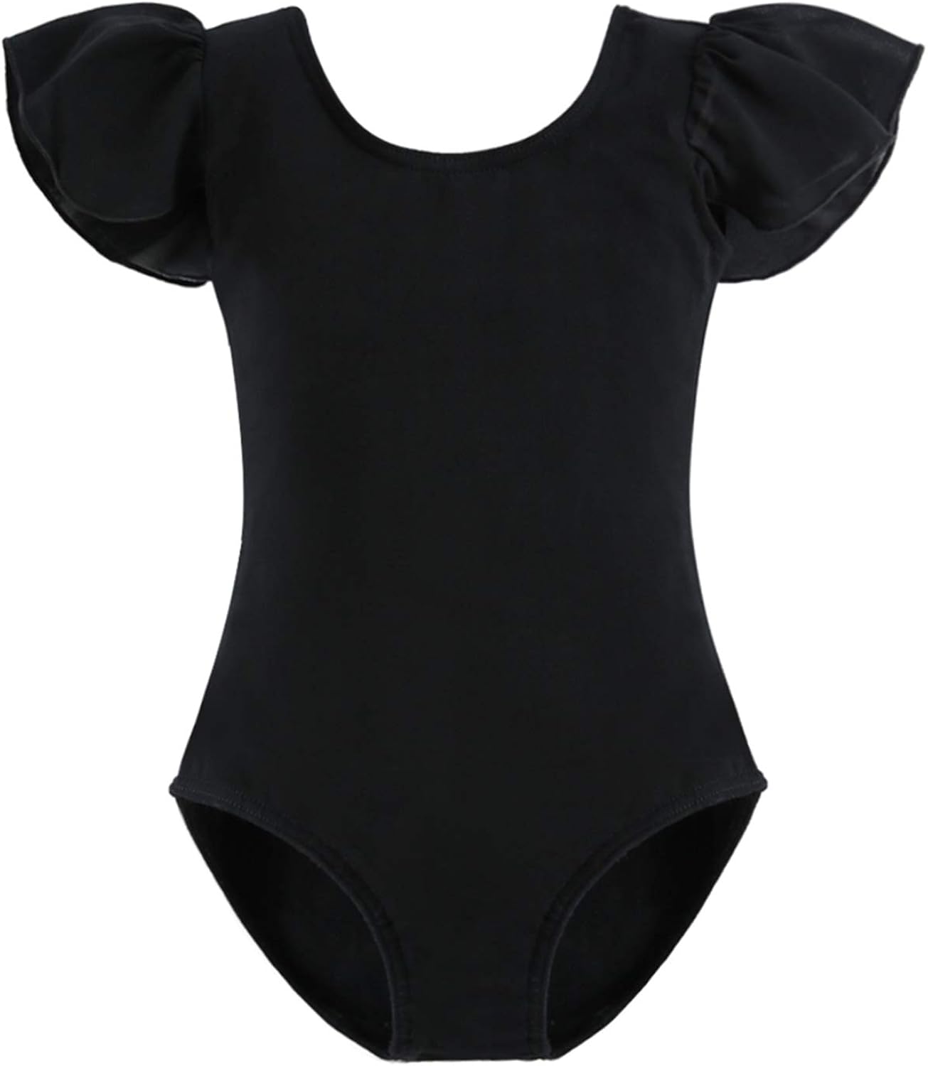 STELLE Girl's Cotton Ruffle Short Sleeve Leotard for Dance, Gymnastics and Ballet: Clothing