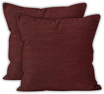 Encasa Homes Chenille Cushion Cover Dot Design (2 pcs Pack), 50x50 cm (20x20 inch) - Maroon - Decorative Soft Rich Fabric, Large Square Pillow Covers for Sofa, Chair Seat, Home & Hotel Décor