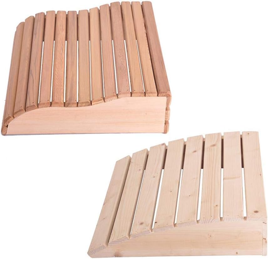 Amasstu Curved Wooden Pillow Sauna Headrest Sauna Equipment for Bathroom Bedroom Supplies Sauna Accessories, Random Color