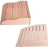 Amasstu Curved Wooden Pillow Sauna Headrest Sauna Equipment for Bathroom Bedroom Supplies Sauna Accessories, Random Color