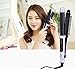 Tingkam® 3 in 1 Hair Styler Professional Ceramic Hair Straightener Curler Comb Round Brush Pearl White Handle 360° Swivel Cord 2 Heating Settings