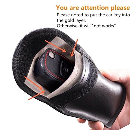 SUKEQ Car Key Signal Blocker Case, Keyless Entry Fob Guard Blocking Pouch Bag Defend WIFI/SMS/Bluetooth/NFC/RFID Remotes Control Antitheft Lock Device, Healthy Cell Phone Credit Card Privacy P (1PC)