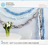 Martha Stewart Crafts 44-20213 Tissue Fringe Garlands, Cool Tones, Blue