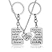 3PCs/Set Father Mother Girl I Love U Charm Pendant Keyring Keychain Jewelry Gifts for Daughter Daddy Mom (2PCs Keyring & 1PC Necklace)