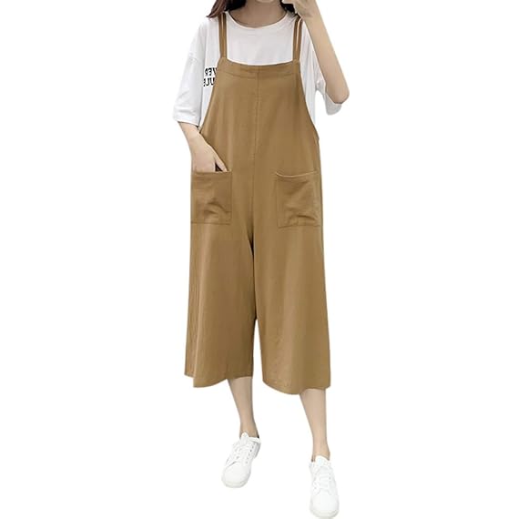 women's loose cotton overalls