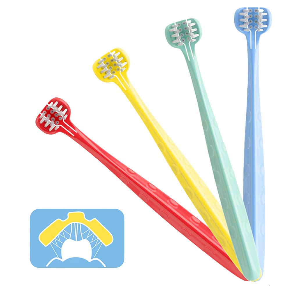 Baby Gifts Children 3 Sided Toothbrush, BPA Free Soft