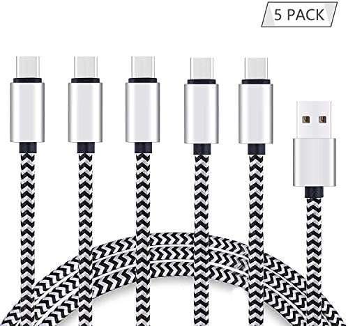 USB Type C Cable, USB C to USB A Charger (3ft, 5 Pack), GPROVA Nylon Braided Fast Charging Cord for Samsung Galaxy S10 S9 S8 Plus Note 8, Pixel, LG V30 G6 G5, Nintendo Switch, OnePlus 5 3T